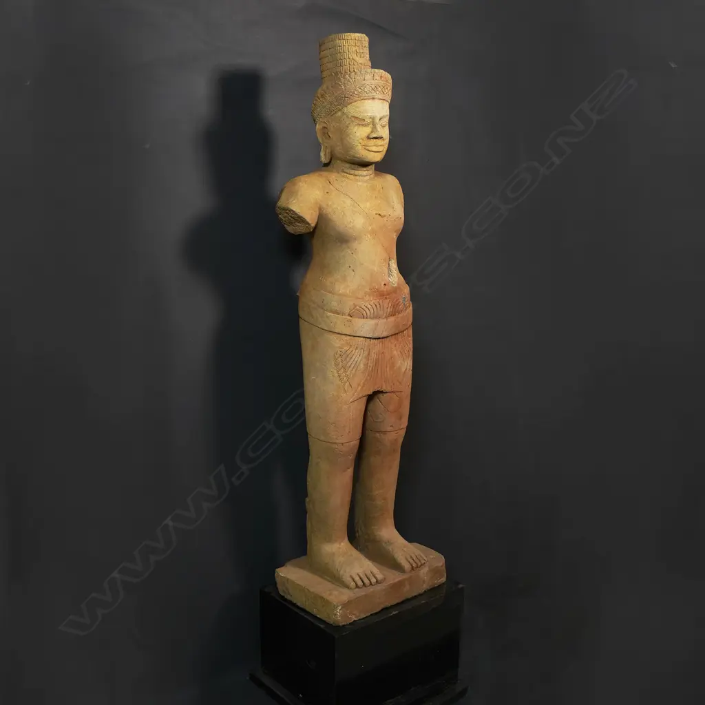 A Khmer sandstone figure of a Hindu deity, Image 1++